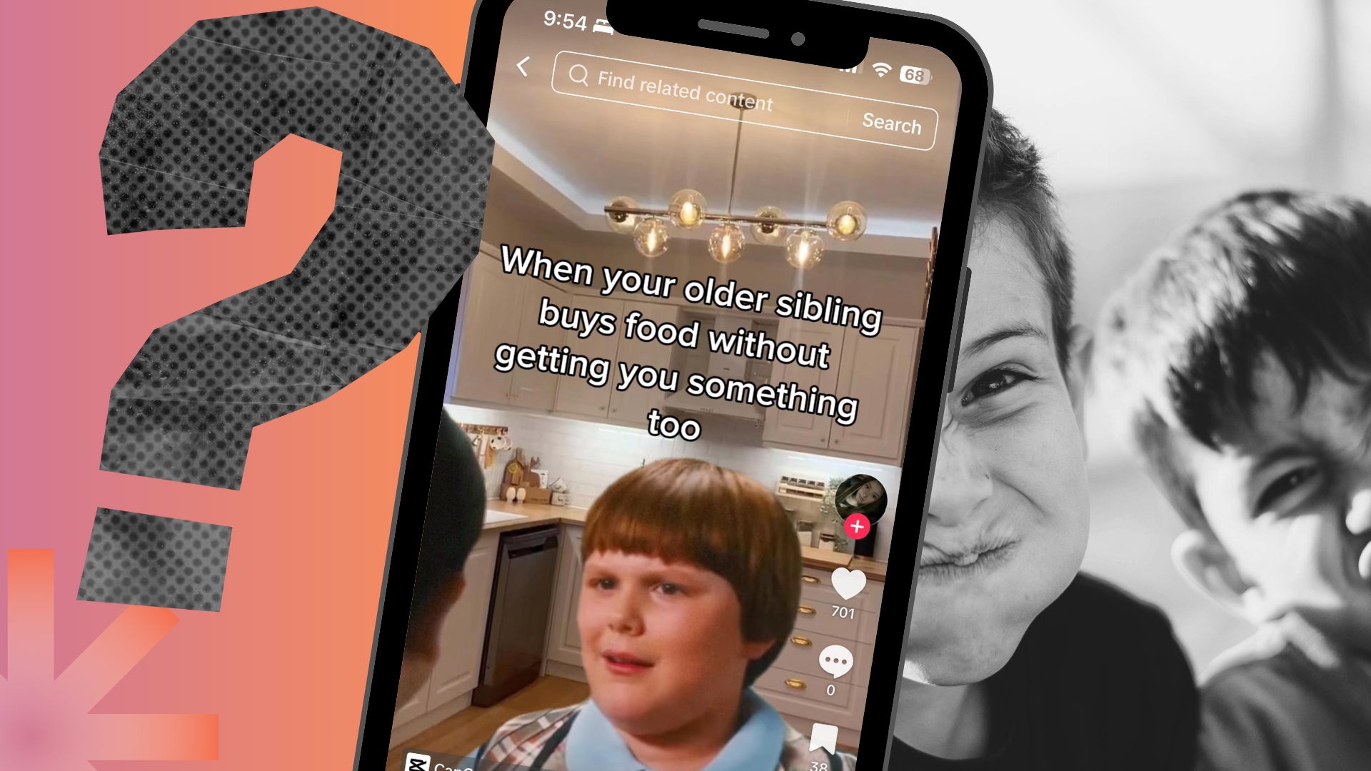 A meme about how siblings feel about money (When your older sibling buys food without getting you something... boy crying).